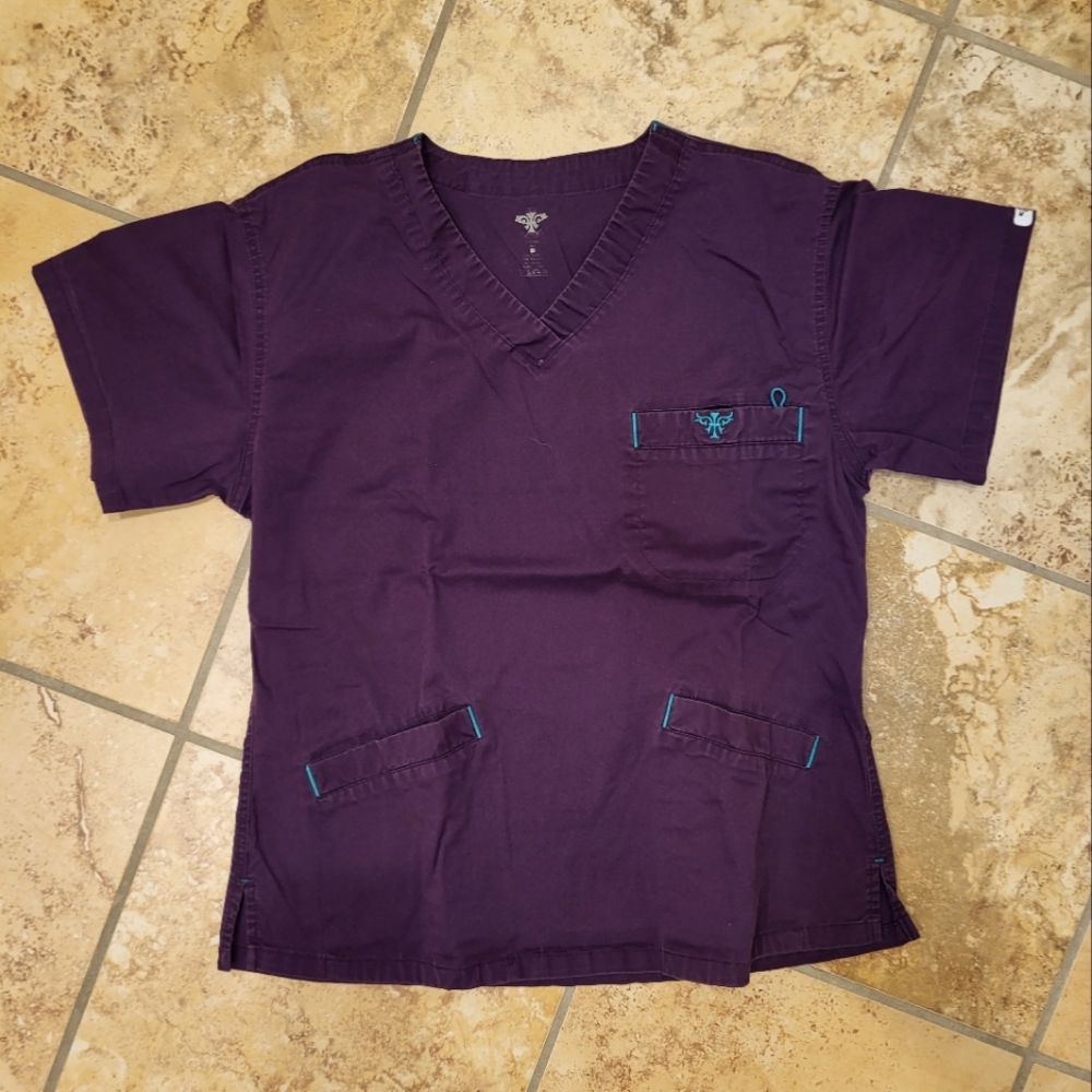 Med Couture purple scrub top